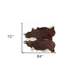 6' X 7' Brown And White Natural Cowhide Area Rug - Homeroots - Flyclothing LLC