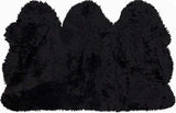 3' X 5' Black Natural Sheepskin Area Rug - Homeroots - Flyclothing LLC