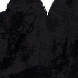 3' X 5' Black Natural Sheepskin Area Rug - Homeroots - Flyclothing LLC