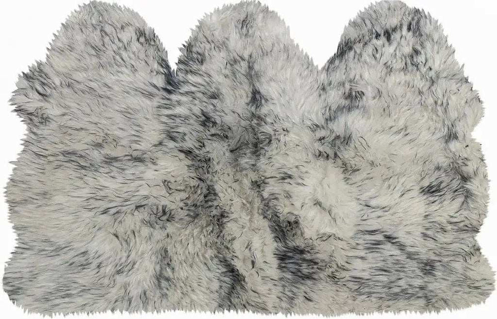 3' X 5' Gray Ombre Natural Sheepskin Area Rug - Homeroots - Flyclothing LLC