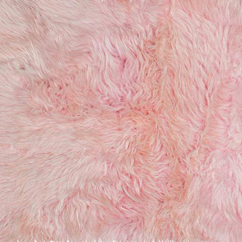 3' X 5' Pink Natural Sheepskin Area Rug - Homeroots - Flyclothing LLC