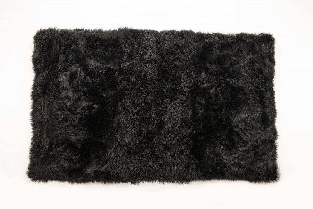 3' X 5' Black Natural Rectangular Sheepskin Area Rug - Homeroots - Flyclothing LLC