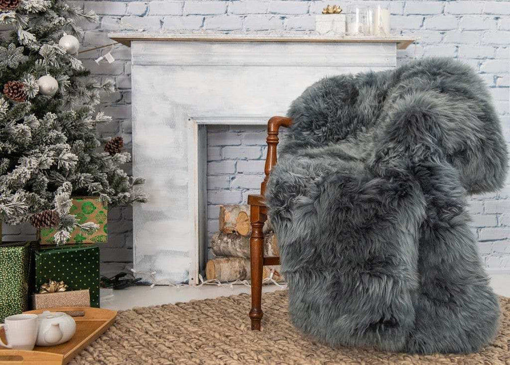 3' X 5' Gray Natural Rectangular Sheepskin Area Rug - Homeroots - Flyclothing LLC