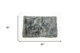 3' X 5' Gray Natural Rectangular Sheepskin Area Rug - Homeroots - Flyclothing LLC