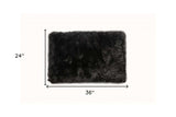 2' X 5' Black Natural Rectangular Sheepskin Area Rug - Homeroots - Flyclothing LLC