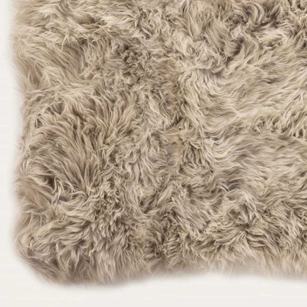 2' X 3' Taupe Sheepskin Area Rug - Homeroots - Flyclothing LLC
