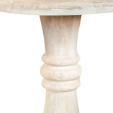 28" White Distressed Solid Wood Round End Table - Homeroots - Flyclothing LLC