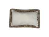 Taupe Natural Sheepskin Lumbar Pillow - Homeroots - Flyclothing LLC