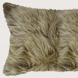Taupe Natural Sheepskin Lumbar Pillow - Homeroots - Flyclothing LLC
