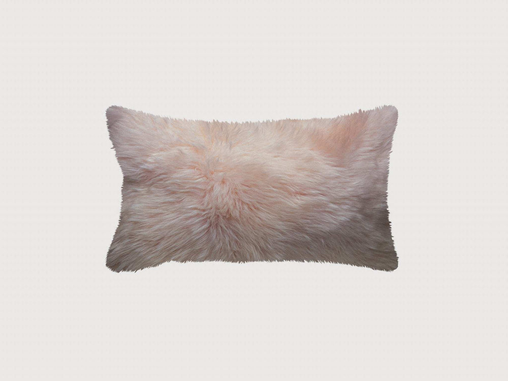 Blush Natural Sheepskin Lumbar Pillow - Homeroots - Flyclothing LLC