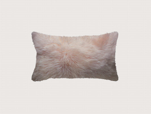 Blush Natural Sheepskin Lumbar Pillow - Homeroots - Flyclothing LLC