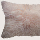 Blush Natural Sheepskin Lumbar Pillow - Homeroots - Flyclothing LLC