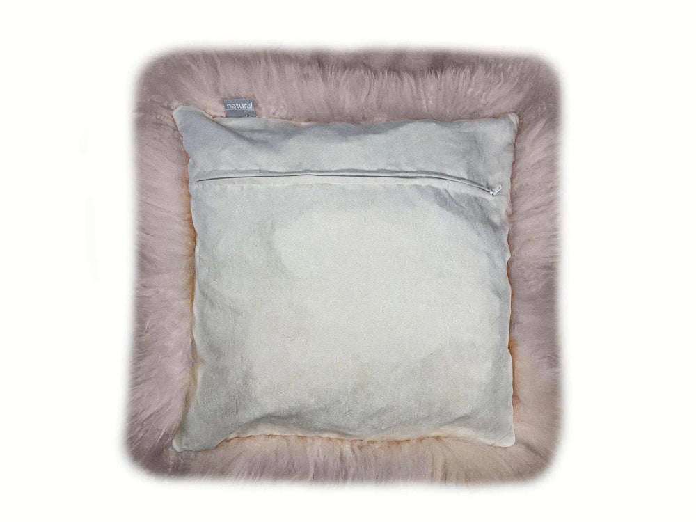 Set Of Two Blush Natural Sheepskin Square Pillows - Homeroots - Flyclothing LLC