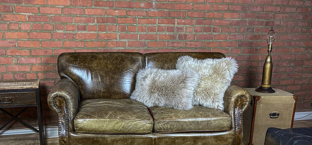 Set of Two 12" X 20" Taupe Sheepskin Lumbar Throw Pillows - Homeroots - Flyclothing LLC