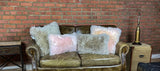 Set of Two 12" X 20" Taupe Sheepskin Lumbar Throw Pillows - Homeroots - Flyclothing LLC