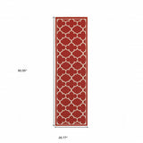 2' X 8' Red and Ivory Indoor Outdoor Area Rug - Homeroots - Flyclothing LLC
