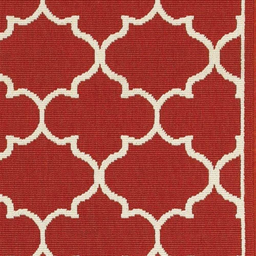 2' X 8' Red and Ivory Indoor Outdoor Area Rug - Homeroots - Flyclothing LLC