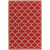 4' X 6' Red and Ivory Indoor Outdoor Area Rug - Homeroots - Flyclothing LLC