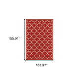Red and Ivory Indoor Outdoor Area Rug - Homeroots - Flyclothing LLC