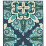 2' X 8' Blue and Green Indoor Outdoor Area Rug - Homeroots - Flyclothing LLC