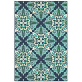 4' X 6' Blue and Green Indoor Outdoor Area Rug - Homeroots - Flyclothing LLC