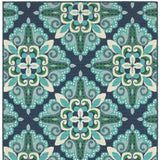 4' X 6' Blue and Green Indoor Outdoor Area Rug - Homeroots - Flyclothing LLC