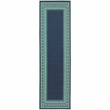 2' X 8' Blue and Green Indoor Outdoor Area Rug - Homeroots - Flyclothing LLC