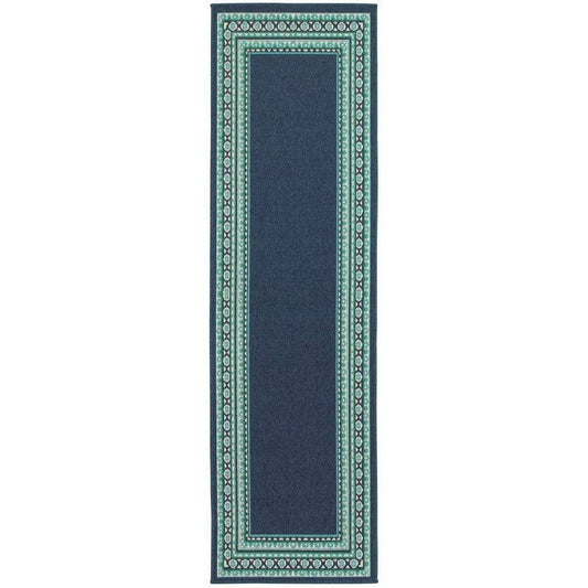 2' X 8' Blue and Green Indoor Outdoor Area Rug - Homeroots - Flyclothing LLC