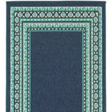 2' X 8' Blue and Green Indoor Outdoor Area Rug - Homeroots - Flyclothing LLC