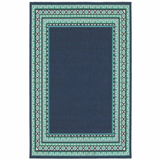 4' X 6' Blue and Green Indoor Outdoor Area Rug - Homeroots - Flyclothing LLC