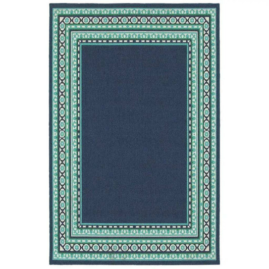 4' X 6' Blue and Green Indoor Outdoor Area Rug - Homeroots - Flyclothing LLC