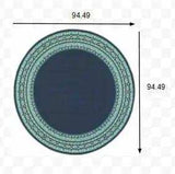 8' X 8' Blue and Green Round Indoor Outdoor Area Rug - Homeroots - Flyclothing LLC