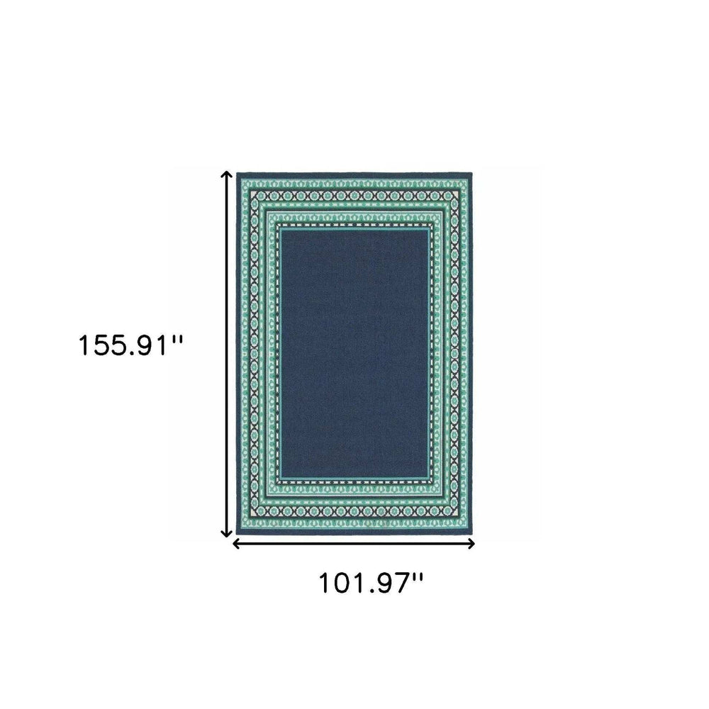 Blue and Green Indoor Outdoor Area Rug - Homeroots - Flyclothing LLC