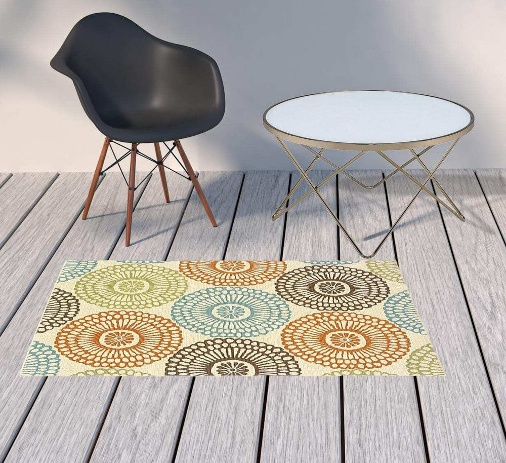 2' X 4' Beige Indoor Outdoor Area Rug - Homeroots - Flyclothing LLC