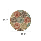 8' X 8' Beige Round Indoor Outdoor Area Rug - Homeroots - Flyclothing LLC