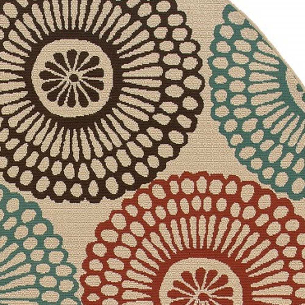8' X 8' Beige Round Indoor Outdoor Area Rug - Homeroots - Flyclothing LLC