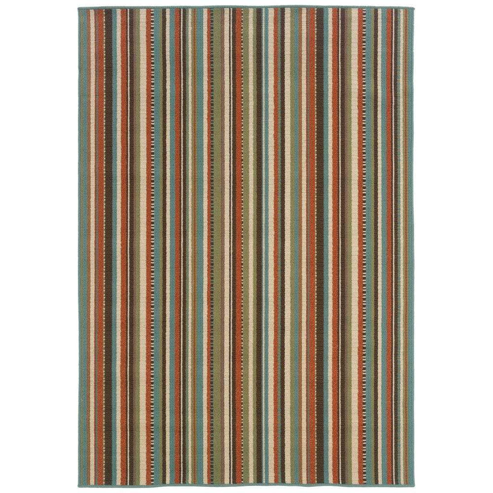 5' X 8' Green Indoor Outdoor Area Rug - Homeroots - Flyclothing LLC