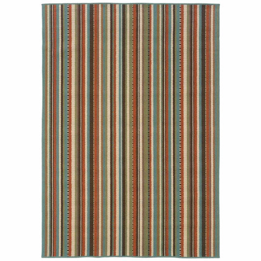7' X 10' Green Indoor Outdoor Area Rug - Homeroots - Flyclothing LLC