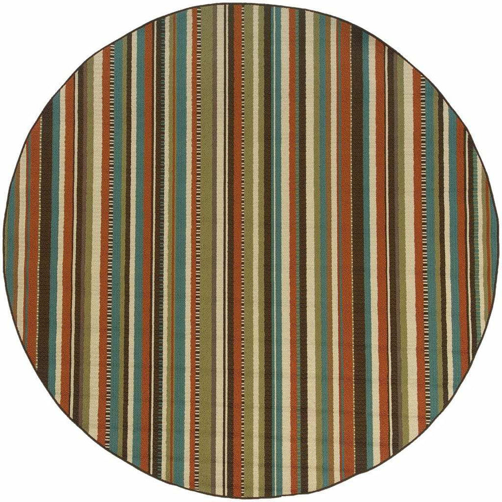 8' X 8' Green Round Indoor Outdoor Area Rug - Homeroots - Flyclothing LLC