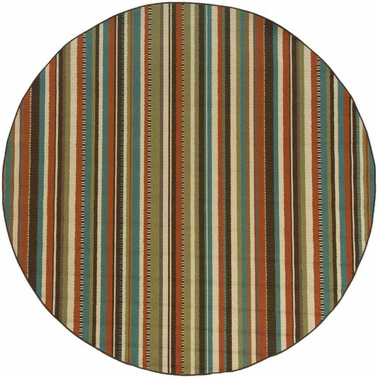 8' X 8' Green Round Indoor Outdoor Area Rug - Homeroots - Flyclothing LLC