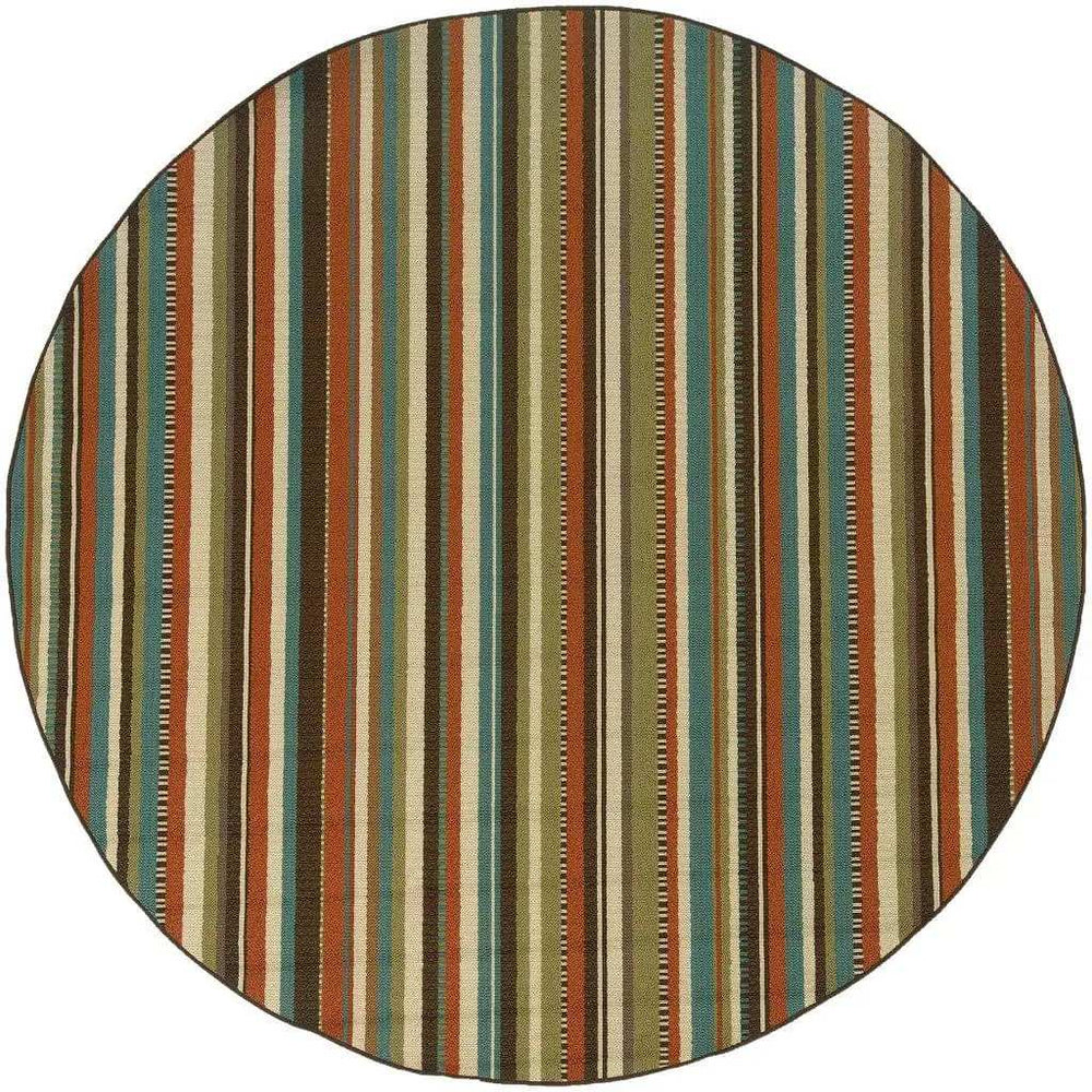 8' X 8' Green Round Indoor Outdoor Area Rug - Homeroots - Flyclothing LLC