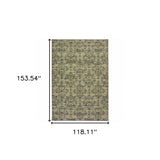 10' X 13' Ivory And Blue Geometric Area Rug - Homeroots - Flyclothing LLC