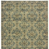 10' X 13' Ivory And Blue Geometric Area Rug - Homeroots - Flyclothing LLC