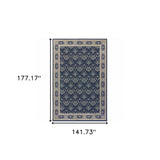 12' X 15' Blue and Gray Area Rug - Homeroots - Flyclothing LLC