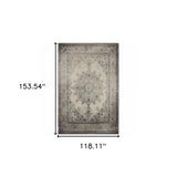 10' X 13' Ivory And Gray Pale Medallion Area Rug - Homeroots - Flyclothing LLC