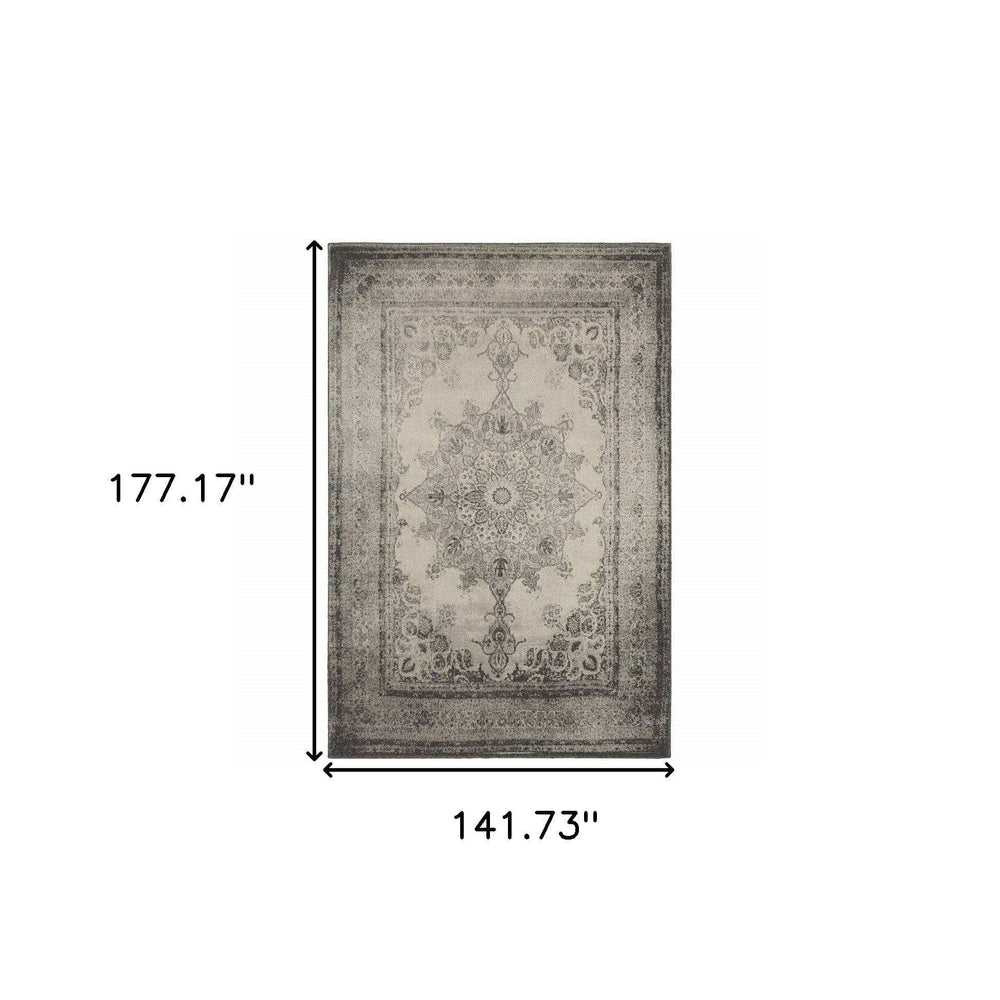 12' X 15' Gray and Ivory Area Rug - Homeroots - Flyclothing LLC
