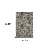 5' X 8' Gray And Navy Abstract Area Rug - Homeroots - Flyclothing LLC