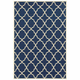 Blue and Ivory Indoor Outdoor Area Rug - Homeroots - Flyclothing LLC