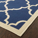Blue and Ivory Indoor Outdoor Area Rug - Homeroots - Flyclothing LLC