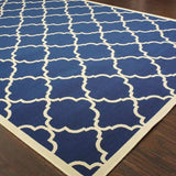 Blue and Ivory Indoor Outdoor Area Rug - Homeroots - Flyclothing LLC